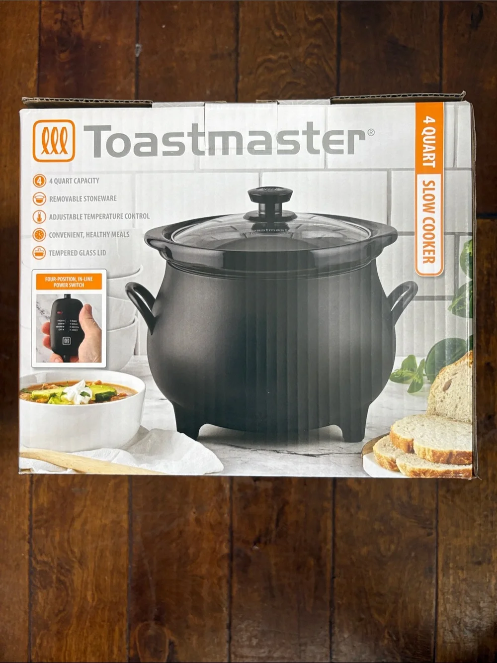 Toastmaster Black Cauldron Slowcooker with Glass Lid (NIB)